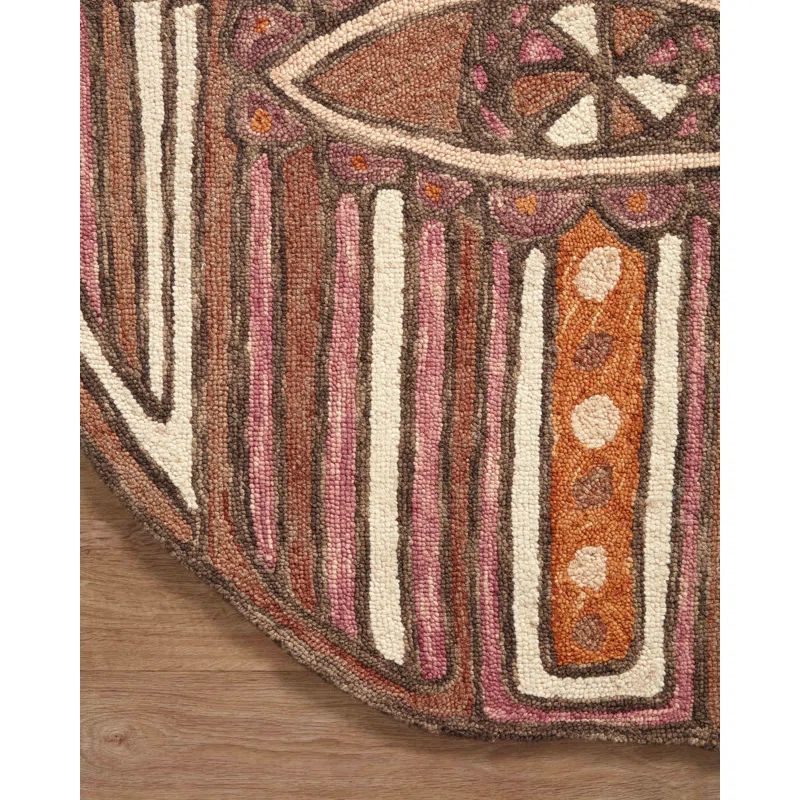 Chaya Handmade Hand Hooked Wool Orange/Pink Rug | Wayfair North America