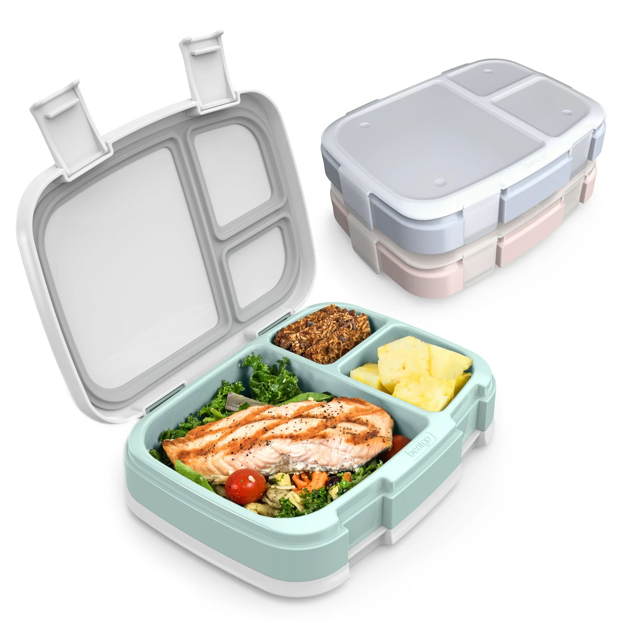 Bentgo Fresh 3-Pack Meal Prep Lunch Box Set - Reusable 3-Compartment Containers for meal Prepping... | Walmart (US)