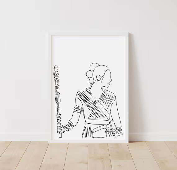 Star Wars Print: Rey  Star Wars Line Art  Instant Download | Etsy | Etsy (US)