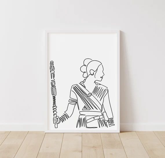 Star Wars Print: Rey  Star Wars Line Art  Instant Download | Etsy | Etsy (US)