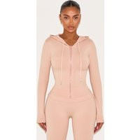 Shape Blush Sculpted Zip Through Hoodie | PrettyLittleThing UK