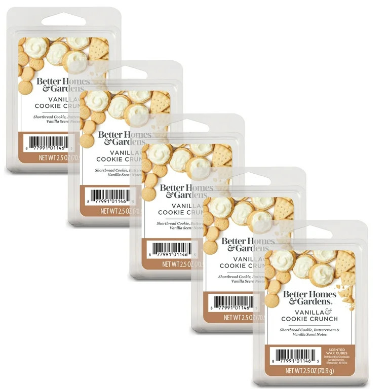 Vanilla Cookie Crunch Scented Wax Melts, Better Homes & Gardens, 2.5 oz (5-Pack) | Walmart (US)