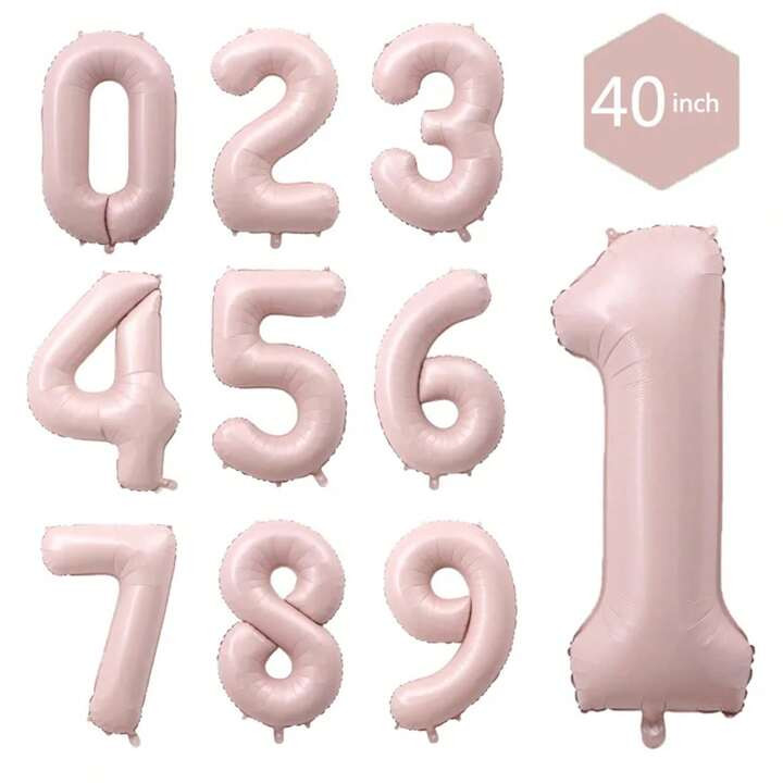 40inch 0-9 Jumbo Size Number Foil Balloons, Vintage Caramel/Vintage Coffee/Vintage Pink/Vintage B... | SHEIN