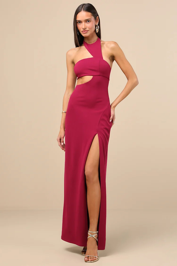 Sashia Magenta Sleeveless Asymmetrical Maxi Dress | Lulus