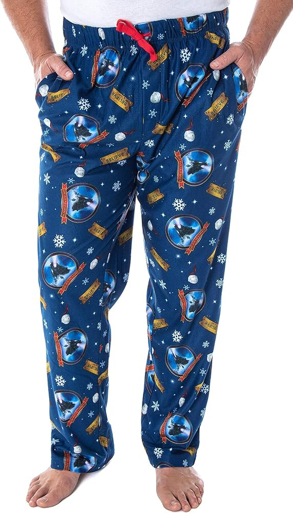 The Polar Express Men's Believe Train Ticket Woven Fleece Lounge Sleep Pajama Pants | Amazon (US)