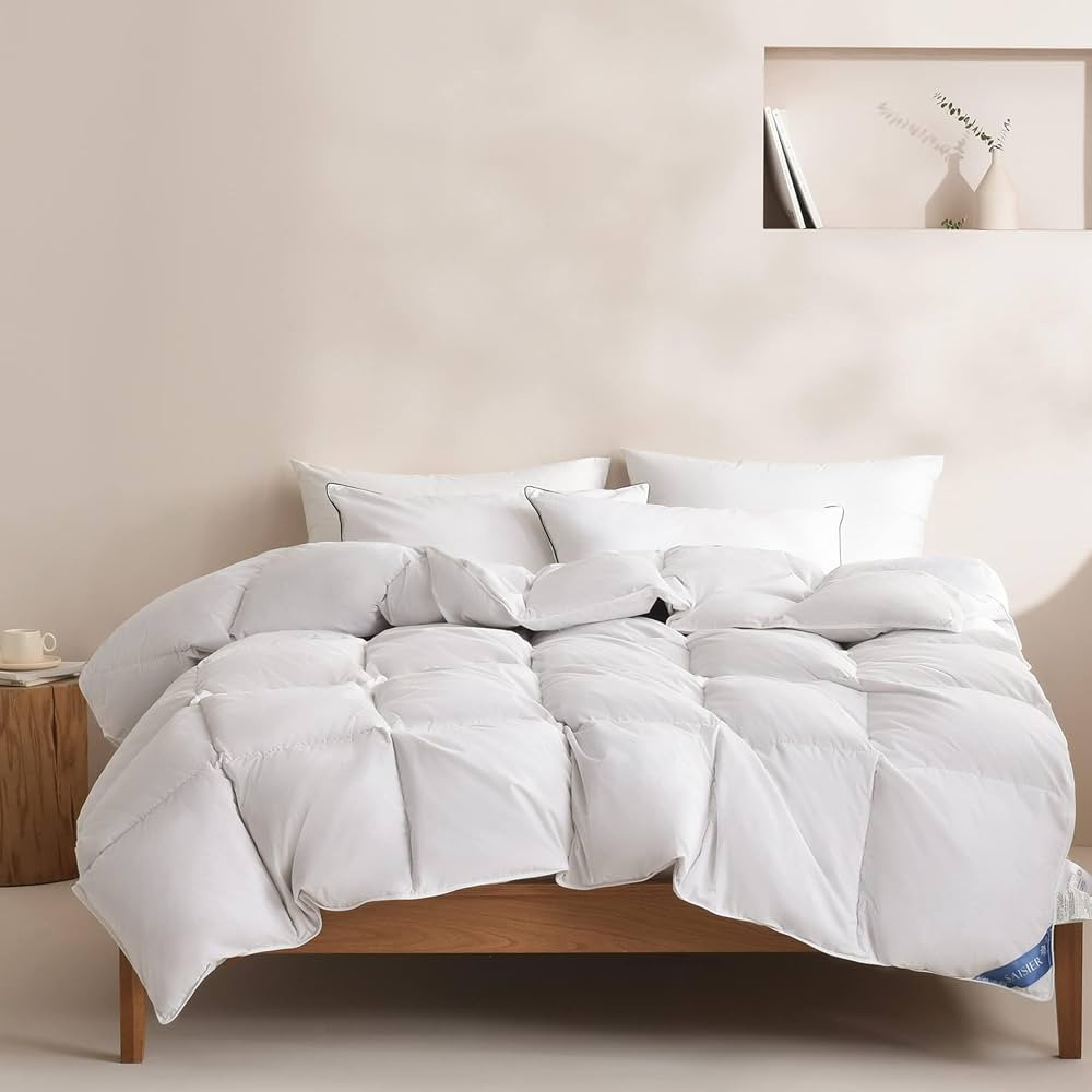 Feather Down Comforter King Size Ultra Soft Premium Down Duvet Insert, All Season Medium Warmth 1... | Amazon (US)