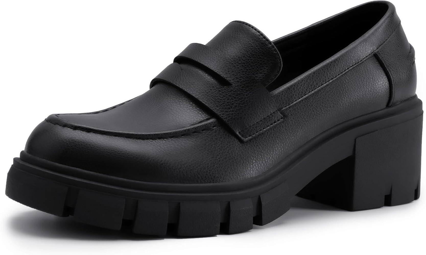 Athlefit Women's Platform Chunky Loafers Comfortable Slip on Lug Sole Business Loafer Shoes | Amazon (US)