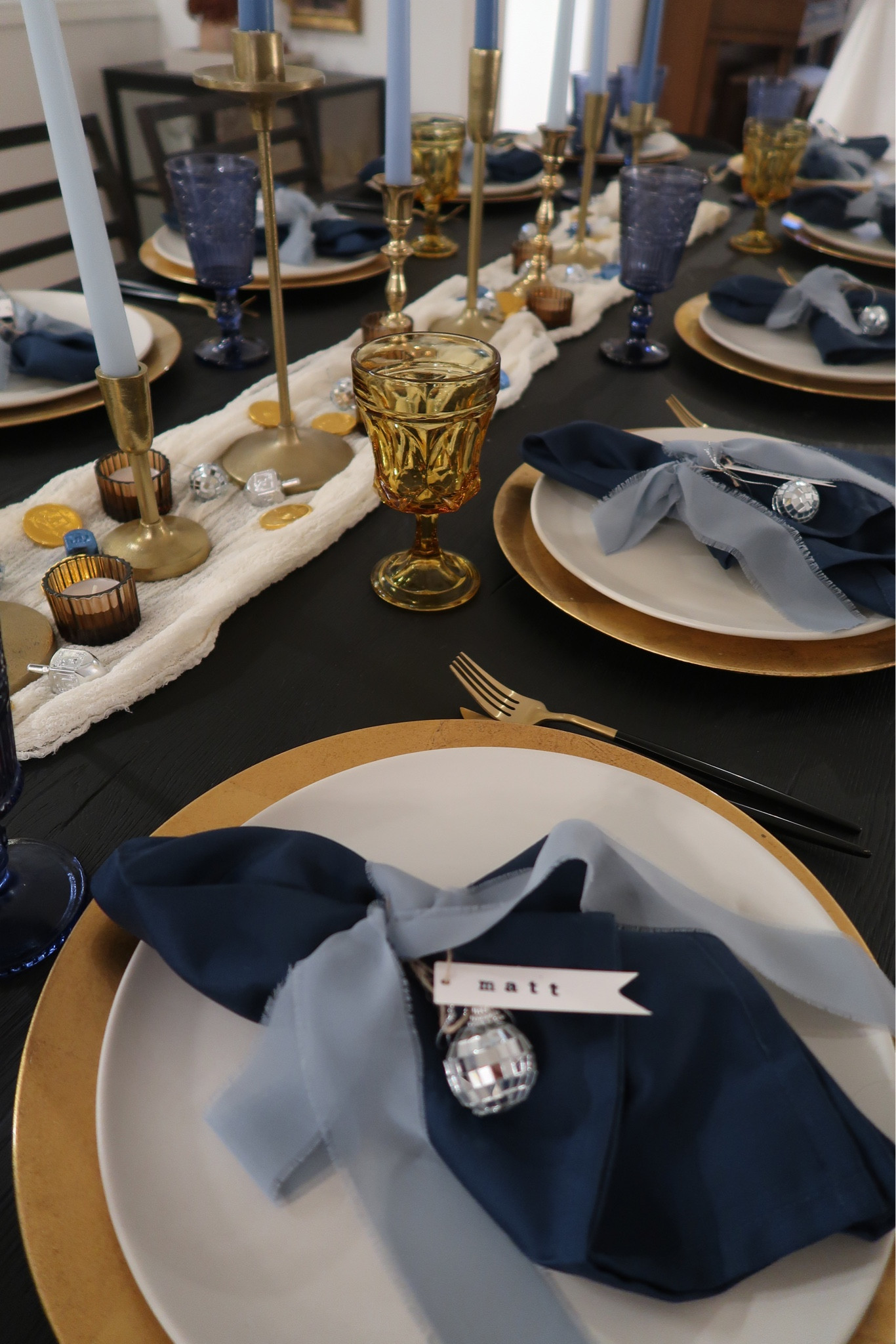 Hanukkah tablescape 