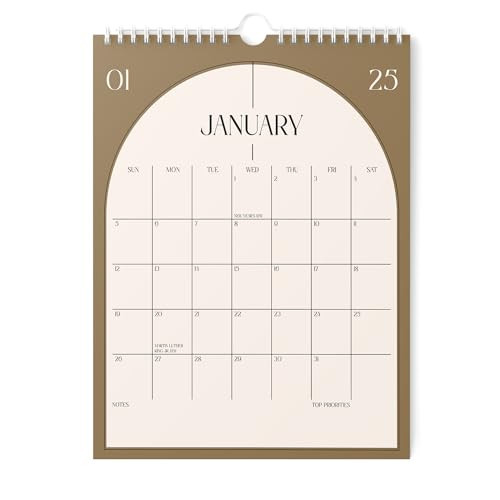 Karto Wall Calendar 2025 - Vertical 8.5x11 inch Runs Until June 2026 - Boost Your Productivity and Easy Planning with the Aesthetic Monthly Calendar - Boho Color | Amazon (US)