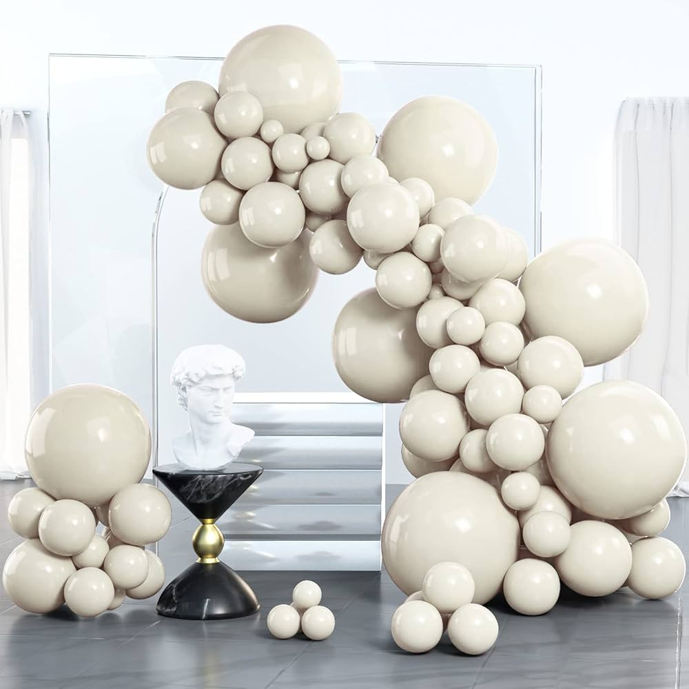 Amazon.com: PartyWoo White Sand Balloons, 100 pcs Boho White Balloons Different Sizes Pack of 18 ... | Amazon (US)