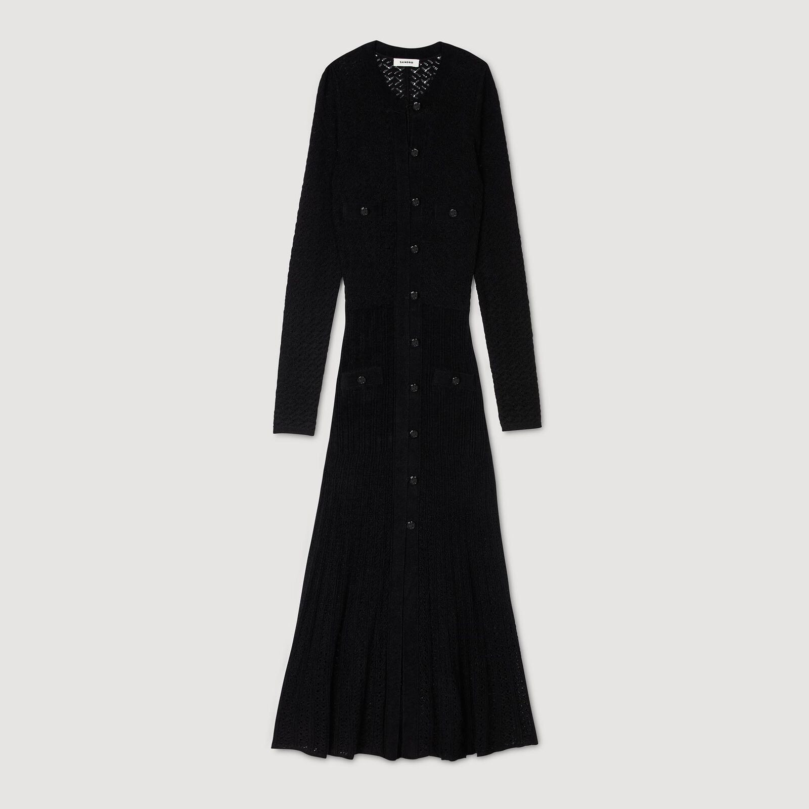 Velvet-effect knit maxi dress | Sandro US | Sandro-Paris US
