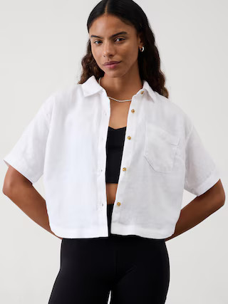 Retreat Linen Short Sleeve Shirt | Athleta