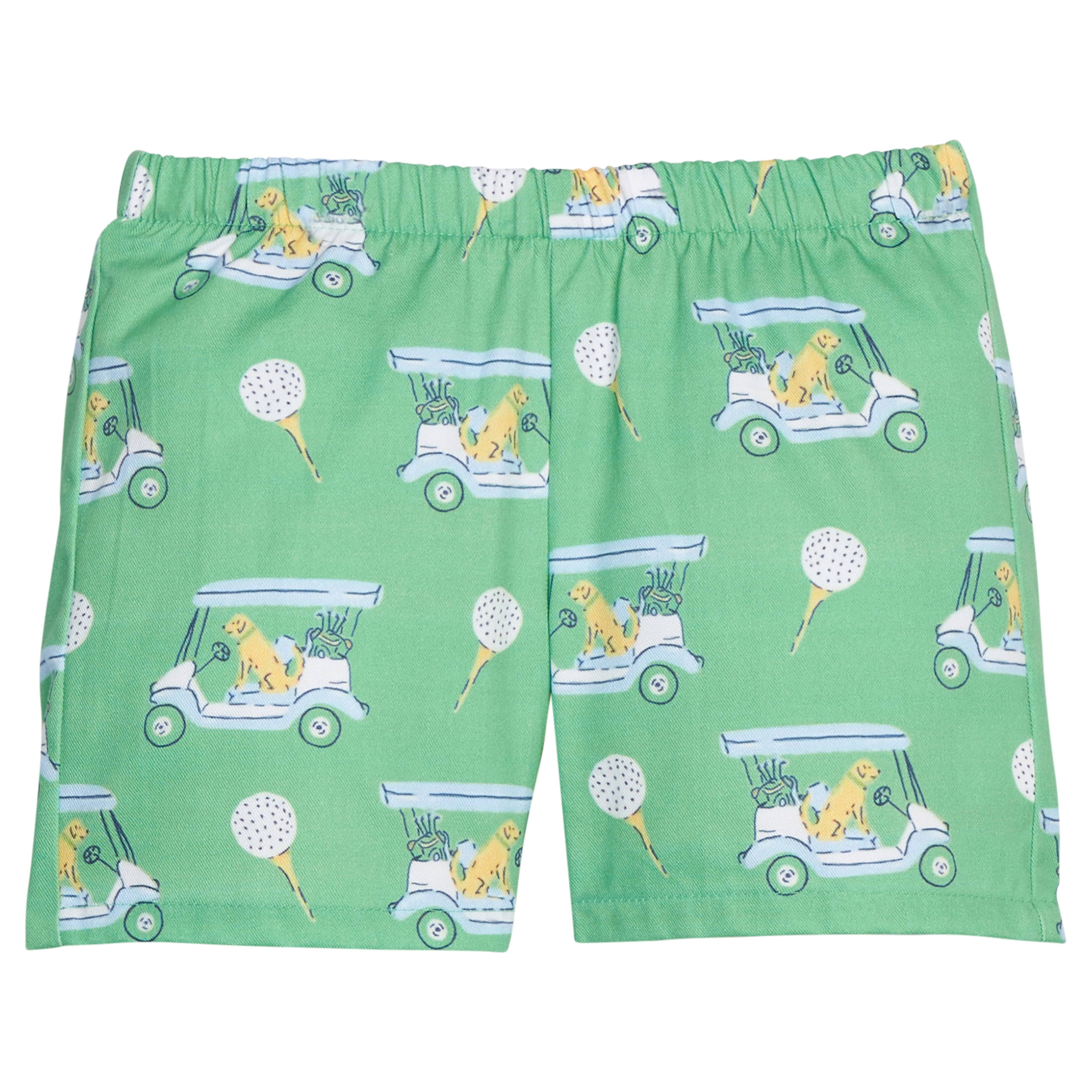 Blue Paws on Par Basic Short - Boy Golf Print Twill Shorts | Little English