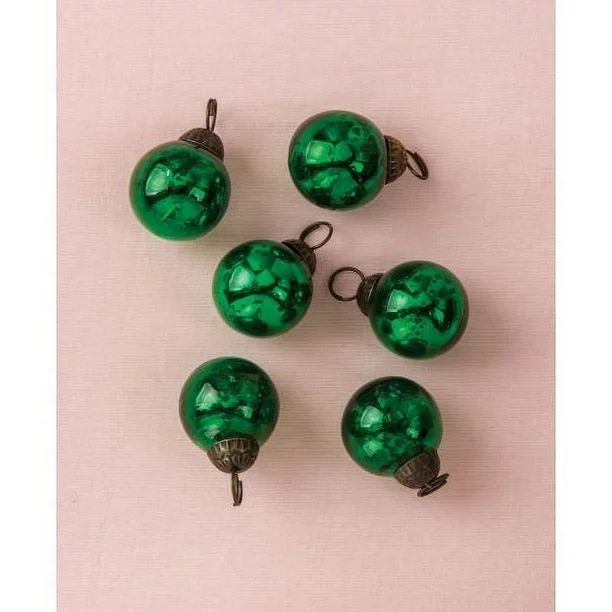 Mini Mercury Glass Ball Ornaments (1 to 1.5-Inch, Grass Green, Ava Design, Set of 6) - Great Gift... | Walmart (US)