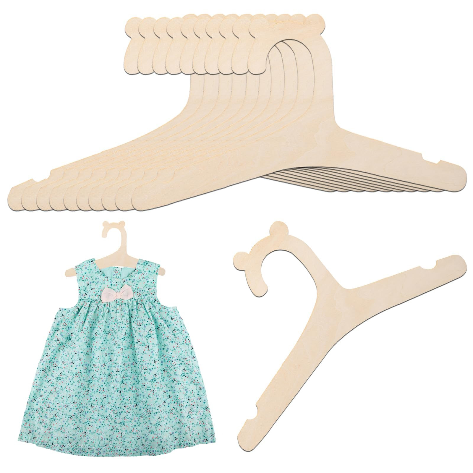 10 Stück Baby Kleiderbügel aus Holz für Kinder - Sicher, Geruchlos, Rutschfeste Kinderkleiderb... | Amazon (DE)