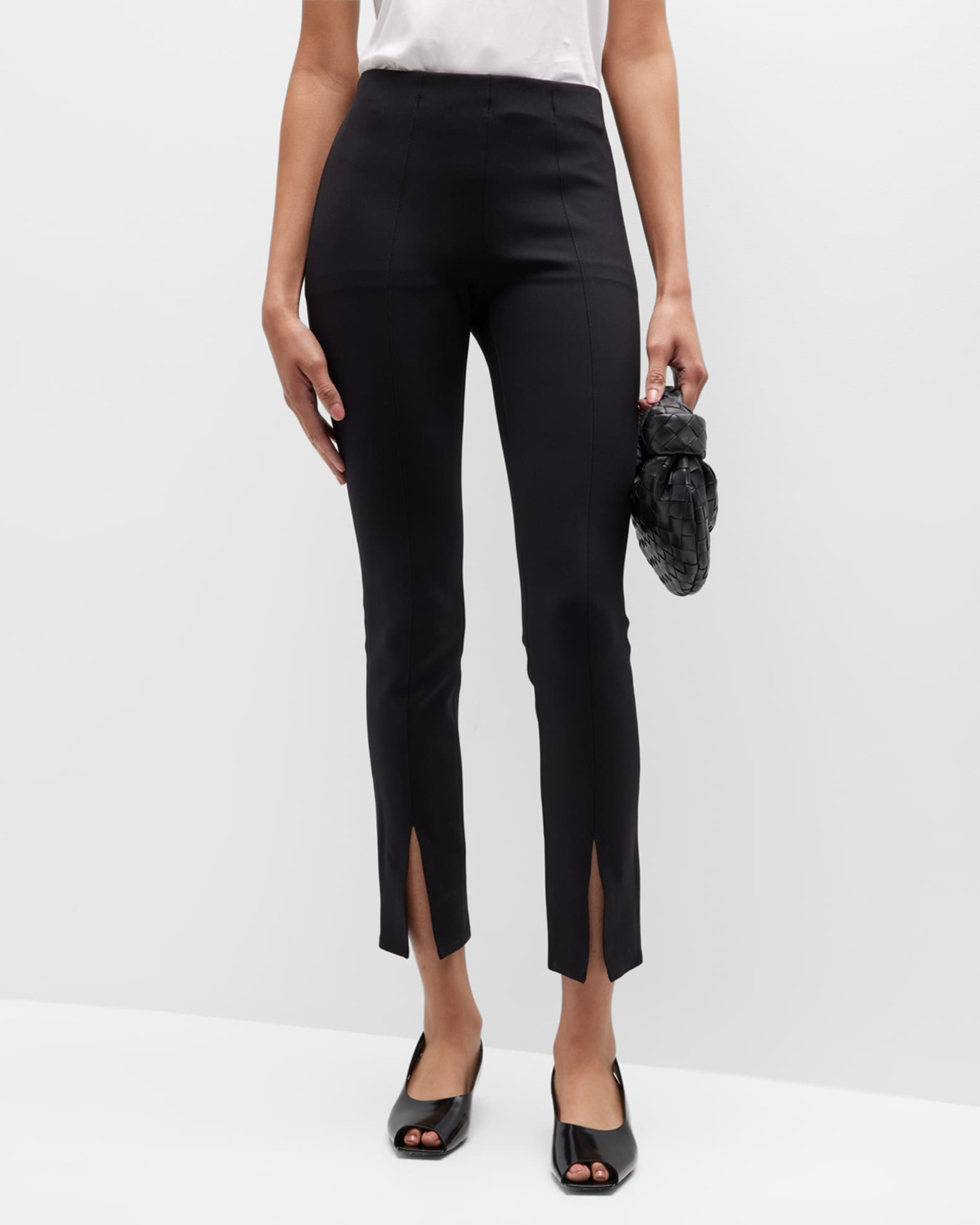 Split-Hem Scuba Leggings | Neiman Marcus