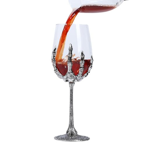 RHFF Halloween Skull Wine Glass, Skeleton Ghost Hand Wine Glass, Halloween Drinking Glasses, Skeleton Hand Goblet, Hotel Family Halloween Party Favors for Adults (E) | Amazon (US)
