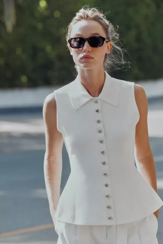 PEPLUM KNIT VEST TOP | Zara US