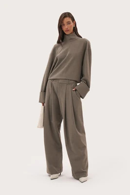 Solene Tailored Trousers - Taupe | Maebe UK
