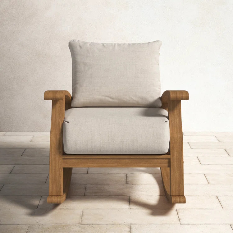 Birch Lane™ Summerton Rocking Solid Wood Chair with Cushions | Birch Lane | Wayfair North America