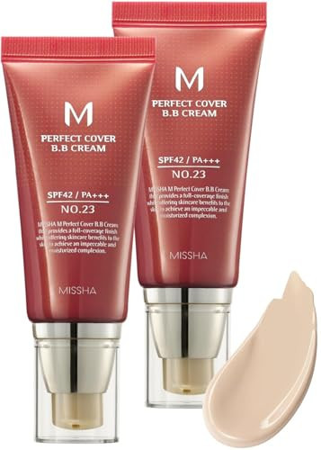 MISSHA M Perfect Cover BB Cream Dual Pack No.23 Natural Beige -Light/Medium with Cool/Neutral Undertone SPF 42 PA +++ 1.69 Fl Oz - Tinted Moisturizer for face with SPF | Amazon (US)