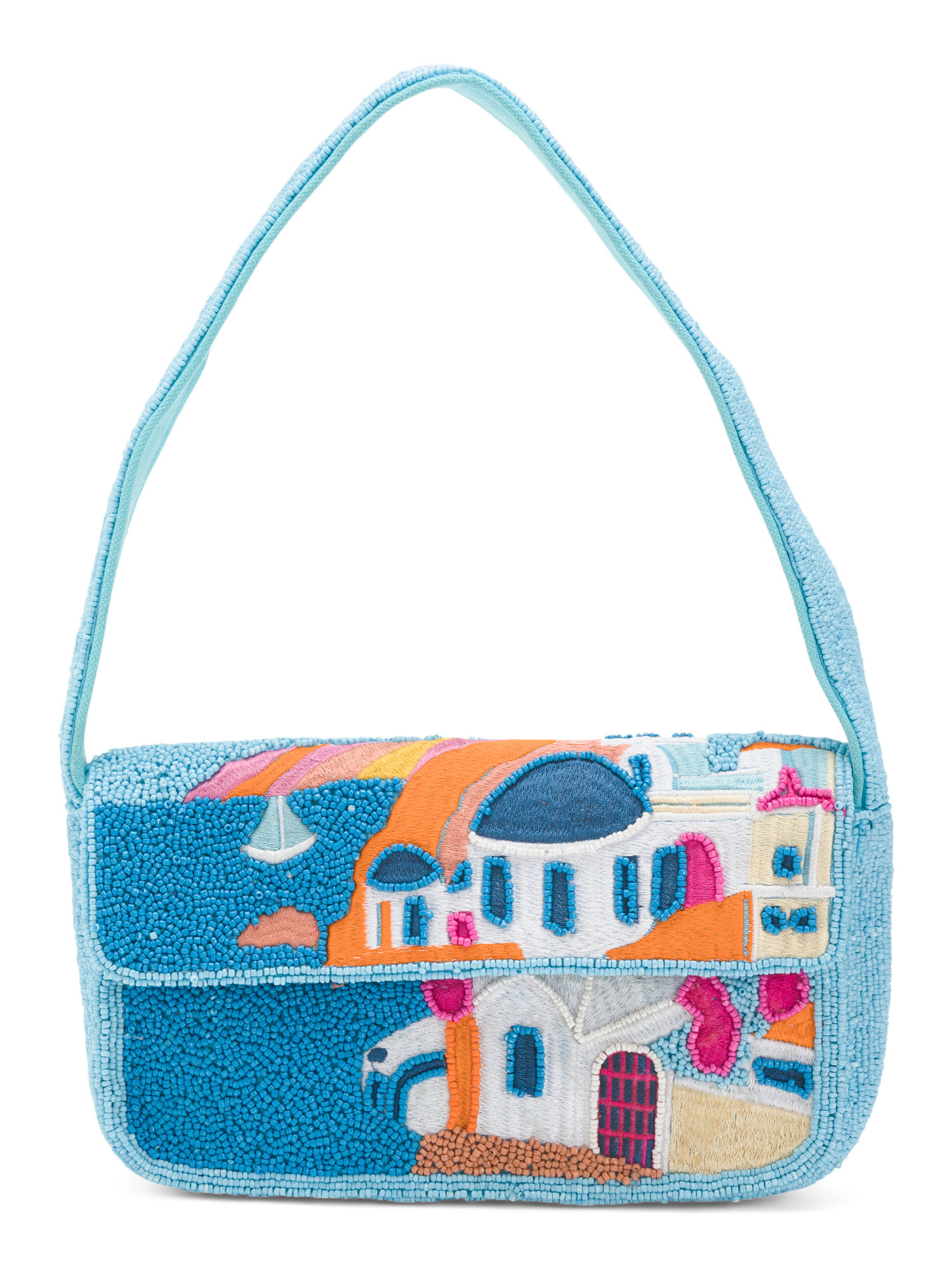 Beaded Tropical Leaves Shoulder Bag | TJ Maxx