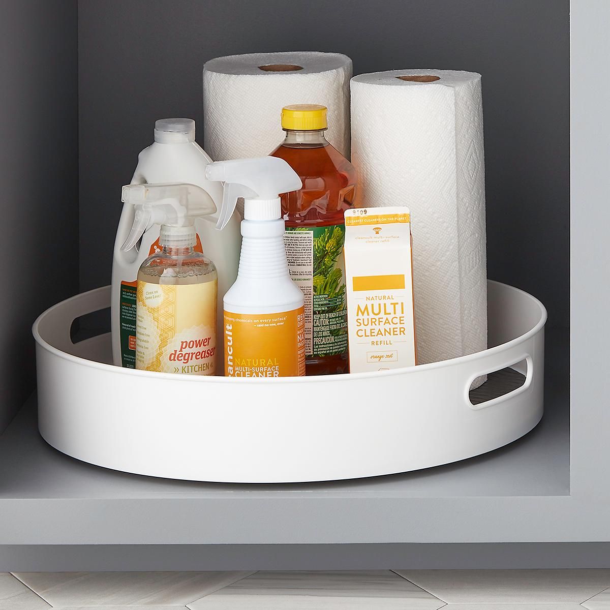 White Under Sink Lazy Susan | The Container Store
