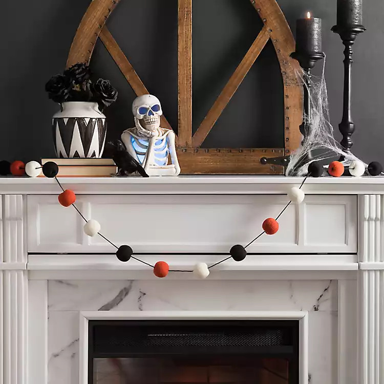 Hanging Halloween Pom Pom Garland | Kirkland's Home
