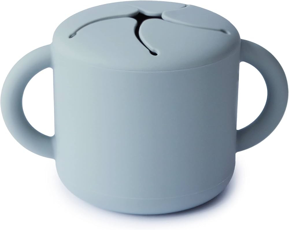 mushie Silicone Snack Cup | Spill Proof Food Container for Toddler and Baby (Powder Blue) | Amazon (US)