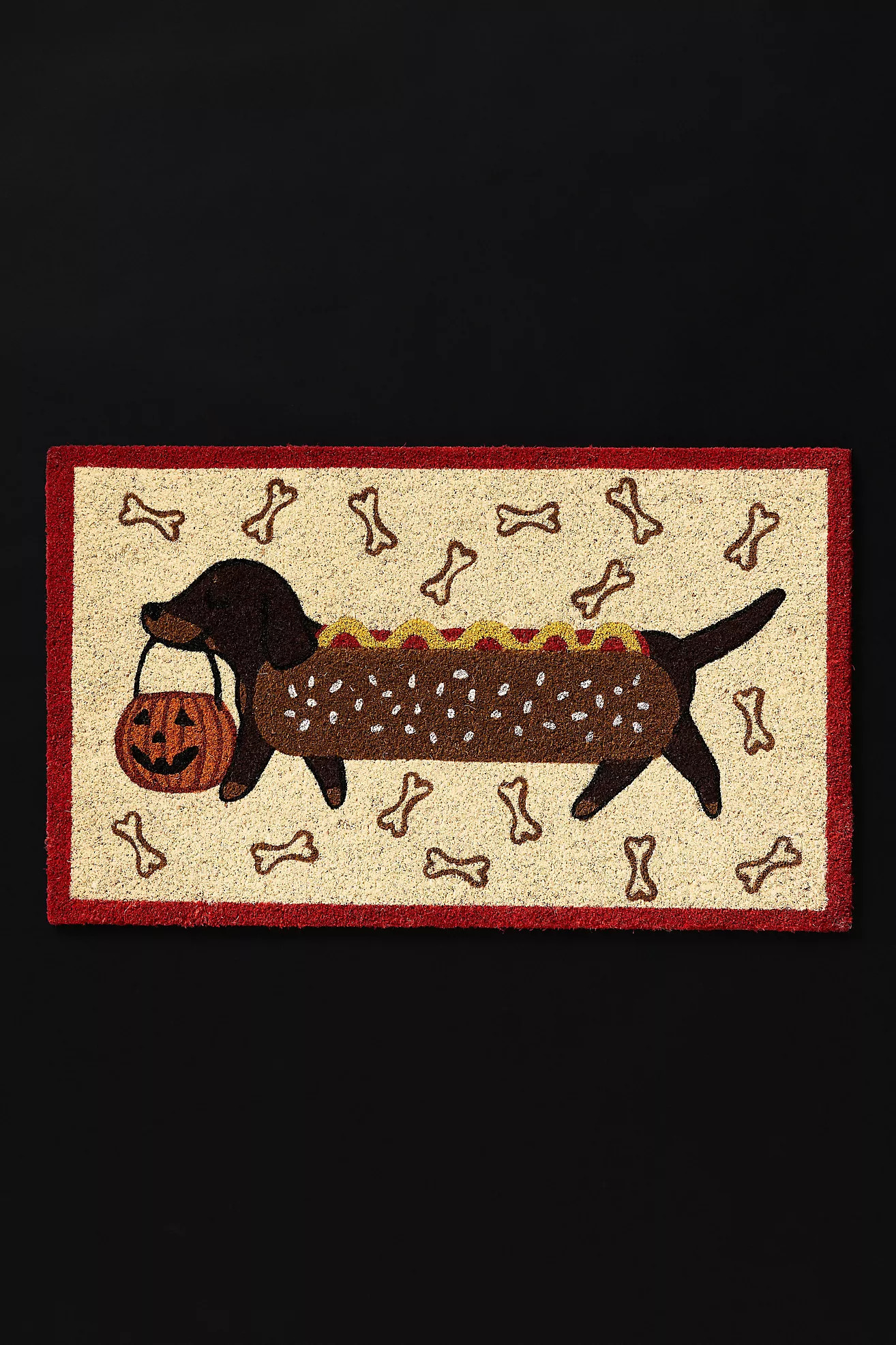 Dachshund Hot Dog Coir Doormat | Anthropologie (US)
