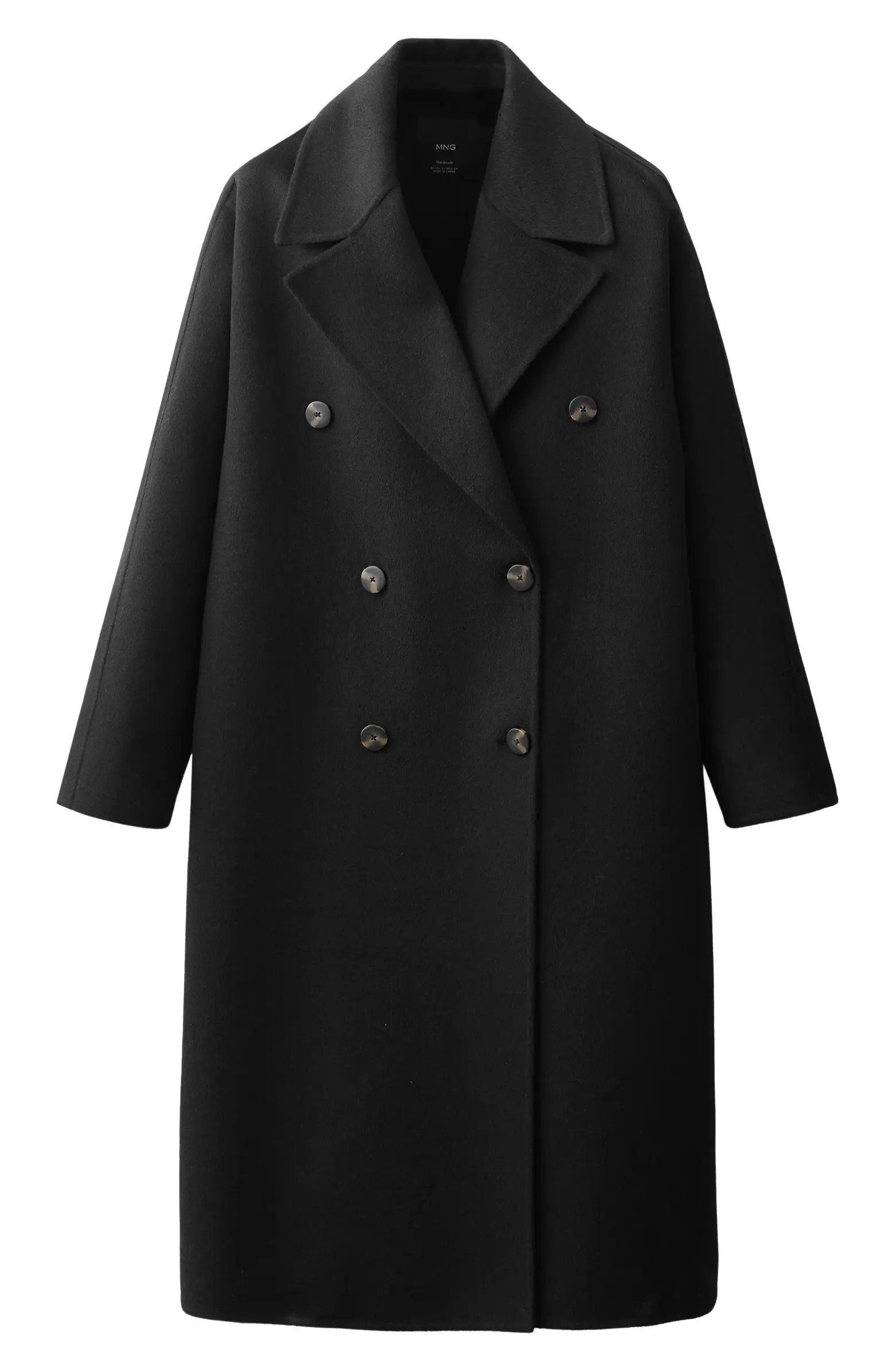 MANGO Picarol Double Breasted Wool Blend Coat | Nordstrom | Nordstrom
