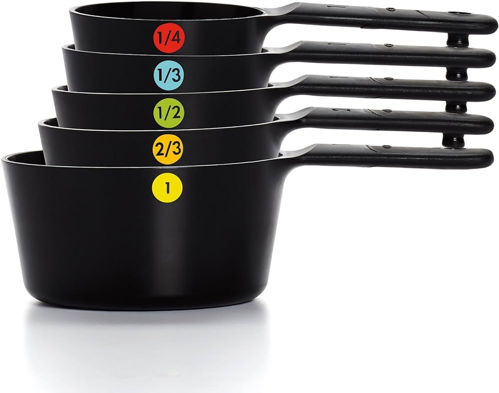 OXO Good Grips 6- Piece Plastic Measuring Cups, Black | Amazon (US)