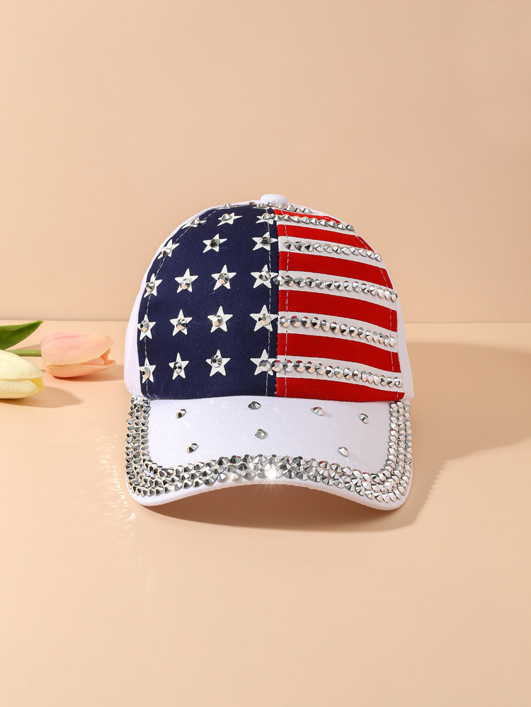 Men Americana Print Rhinestone Decor Baseball Cap | SHEIN