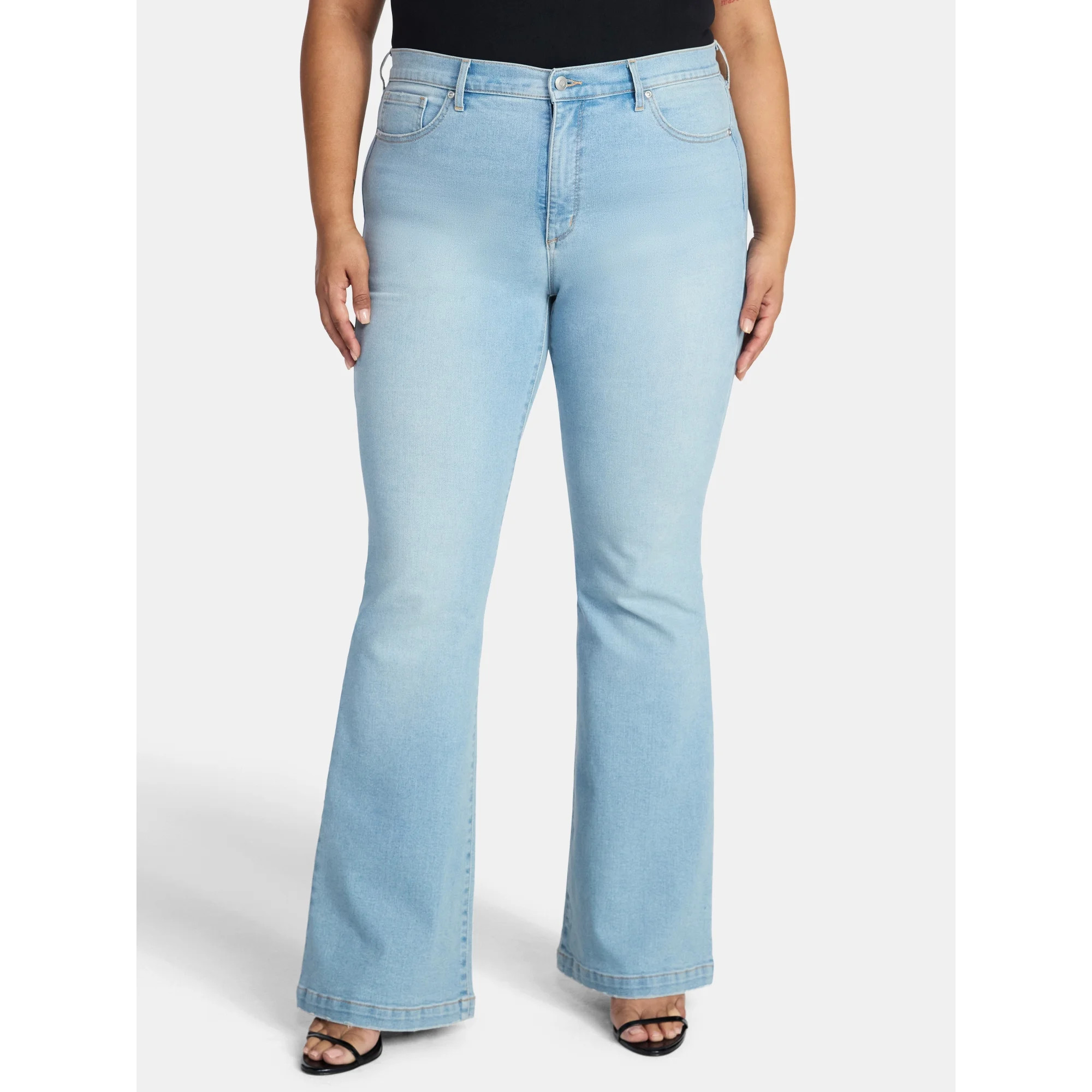 Sofia by Sofia Vergara Women's and Women's Plus Melisa Flare High Rise Jeans, 30.5", 32.5" and 34... | Walmart (US)