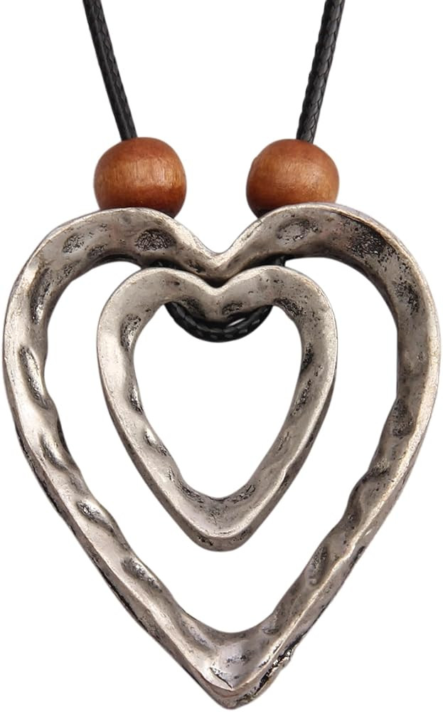 Leather Necklace for Women Boho Choker Necklace Long Cord Leather Pendant Bohemian Neckalce Vinta... | Amazon (US)