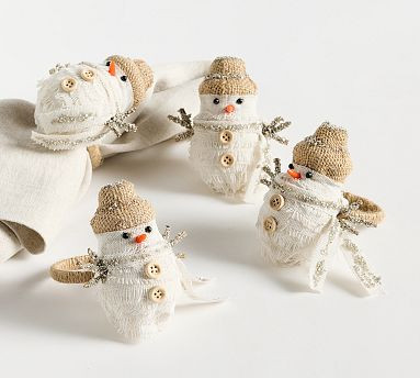 Snowman Napkin Rings - Set of 4 | Pottery Barn (US)