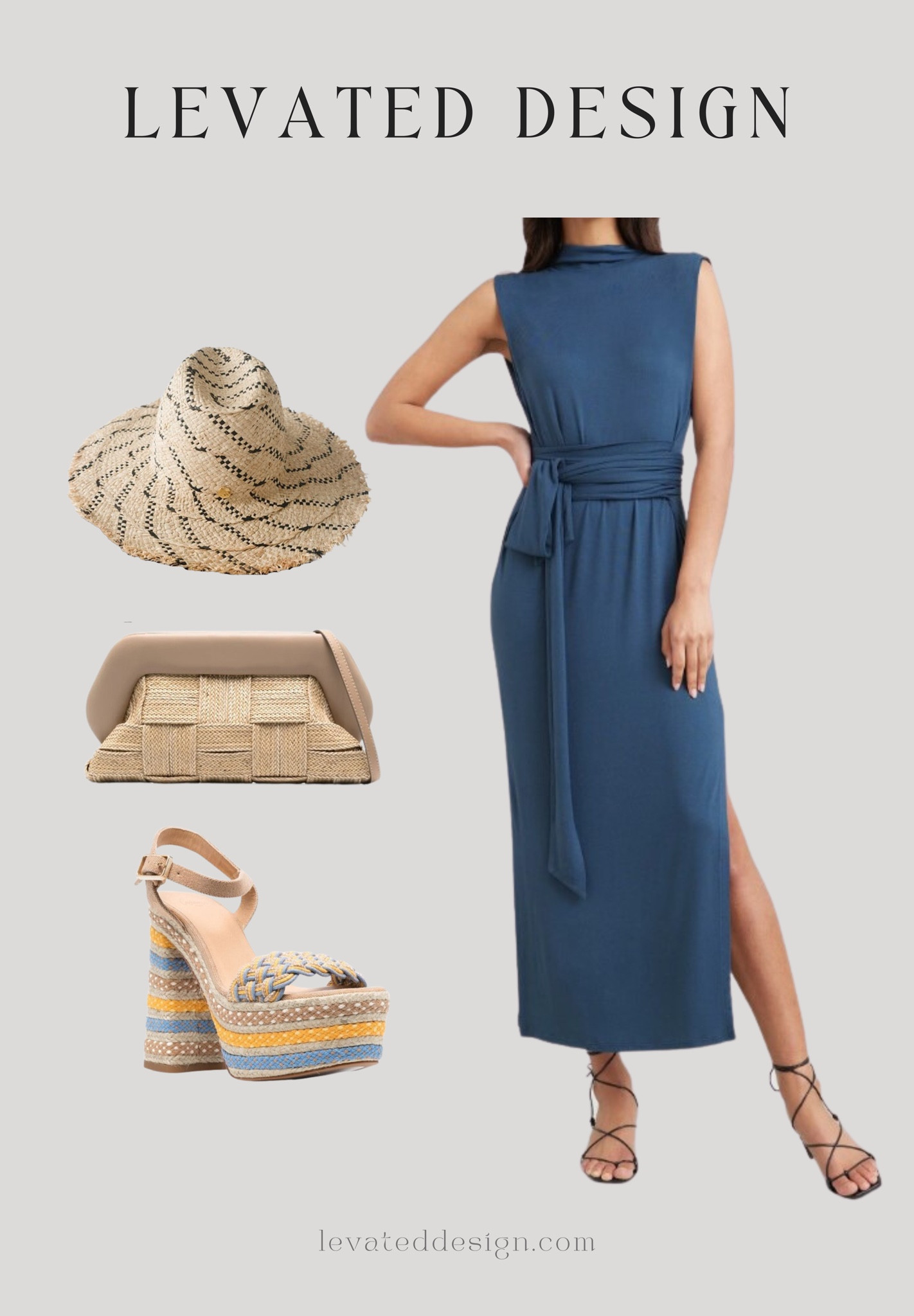 Navy sleek comfortable dress with chic accessories 
