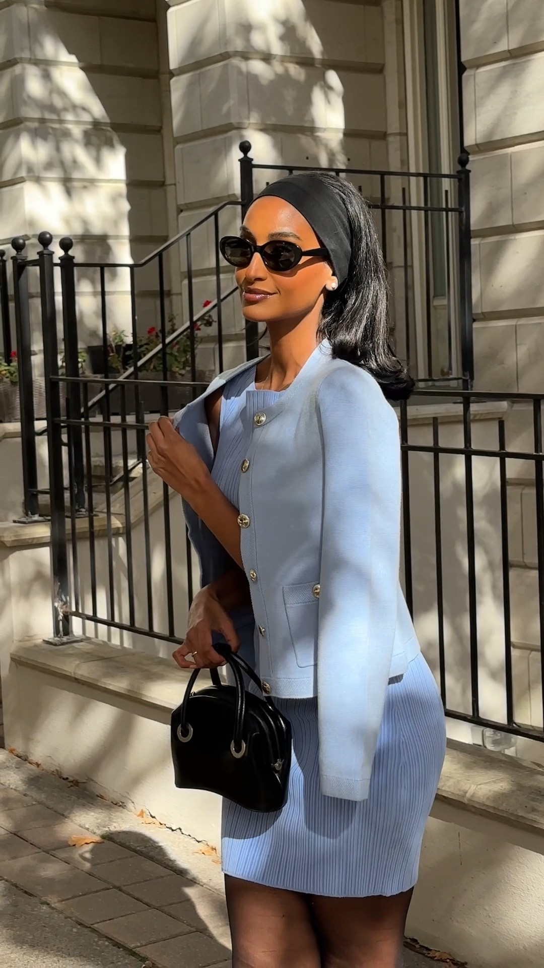 Feeling fabulous in this stunning blue dress paired with a cozy matching cardigan and chic black heels! Perfect for any occasion, this look effortlessly combines style and comfort. Shop the outfit below to elevate your wardrobe! #BlueDress #CardiganStyle #slingbackheels #OOTD #FashionInspo #LTK #matchingset 

#LTKcanada #LTKautumn #LTKmodest