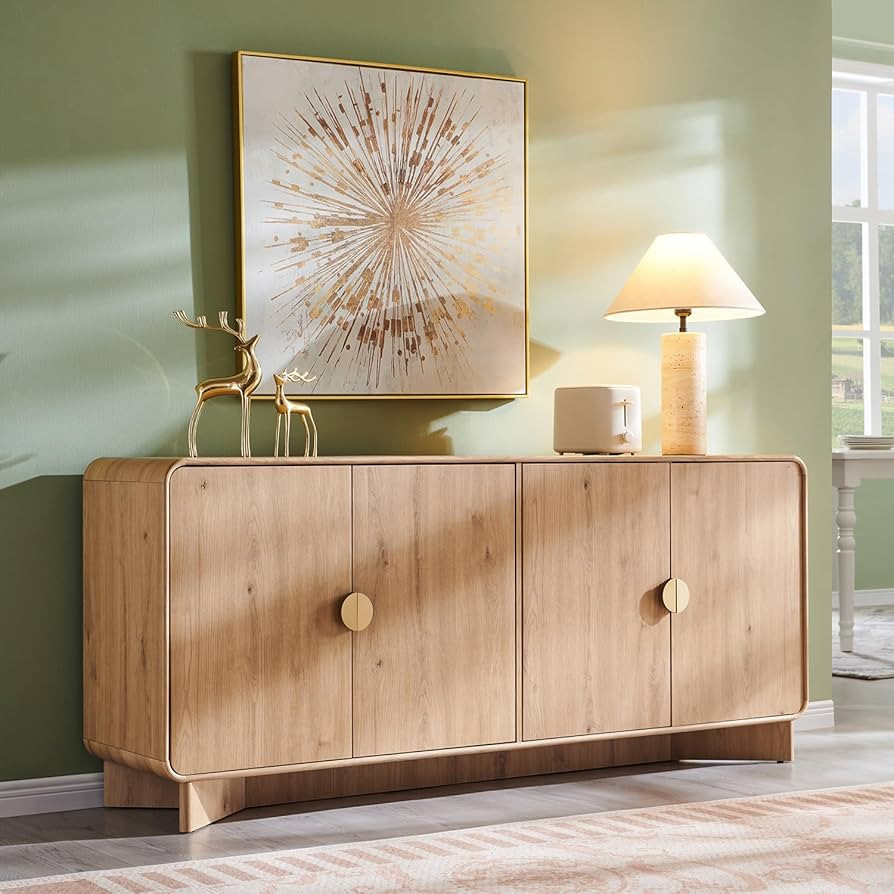Modern Buffet Cabinet with Storage, 70" Large Sideboard Buffet Storage Cabinet with 4 Doors and A... | Amazon (US)