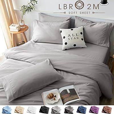 LBRO2M Bed Sheets Set King Size 6 Piece 16 Inches Deep Pocket 1800 Thread Count 100% Microfiber S... | Amazon (US)