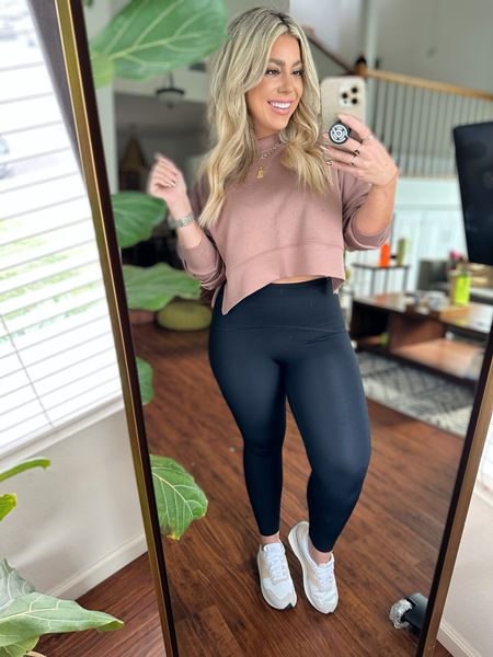 Running errands! Love this crop athletic top and these leggings are THE BEST. They suck you in and are “booty-boosting” I have both the top and leggings in 4 colors 😍 

#LTKcurves #LTKFind #LTKstyletip