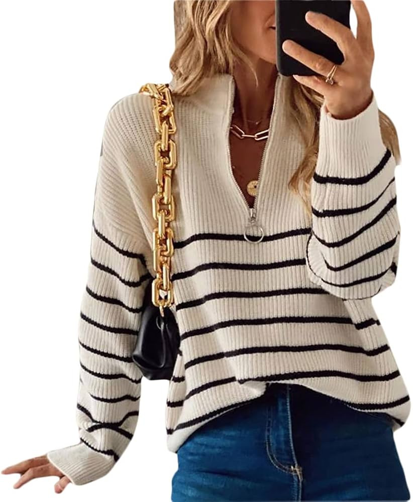 Onsoyours Autunno E Inverno Nuovo Stile Scollo A V Lavorato A Maglia con Cerniera A Maniche Lungh... | Amazon (IT)