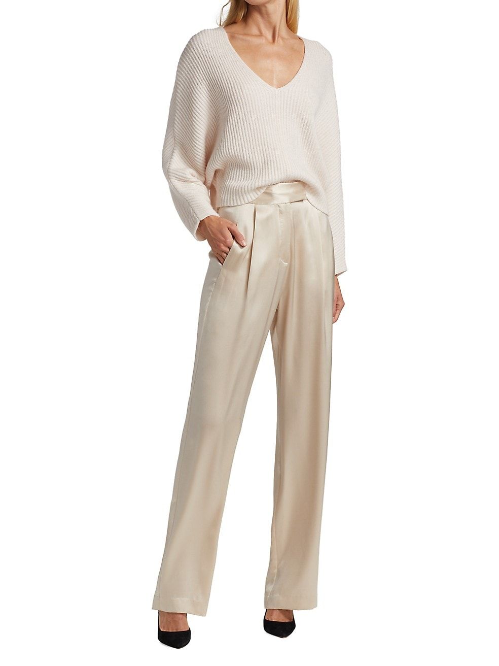 Wide-Leg Silk Trousers | Saks Fifth Avenue