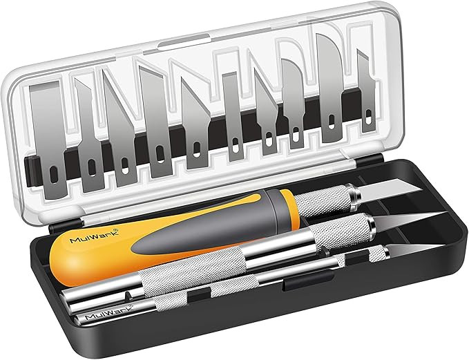 MulWark 16-Piece Precision Hobby Knife Set - Exacto Knife Set for Modeling - Craft Knife Handle C... | Amazon (US)