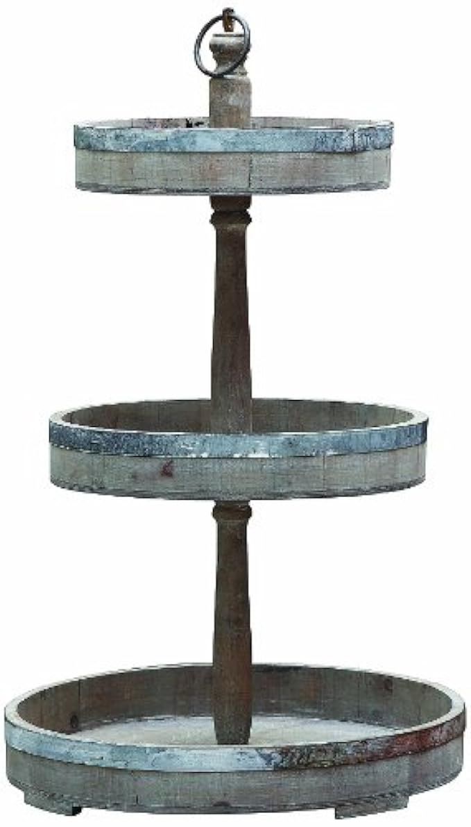 Creative Co-op DE0574 Decorative Wood & Tin 3 Tier Tray | Amazon (US)