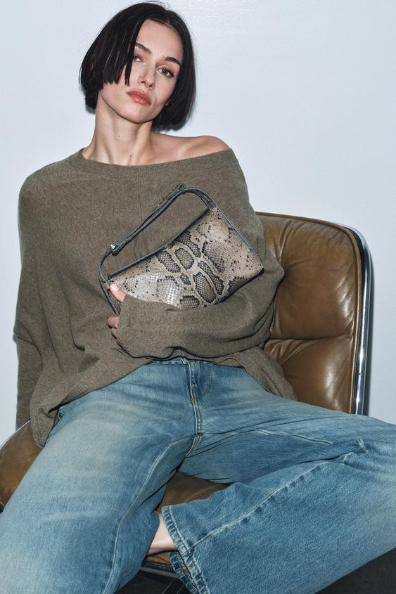 ANIMAL EMBOSSED LEATHER BAG | Zara US