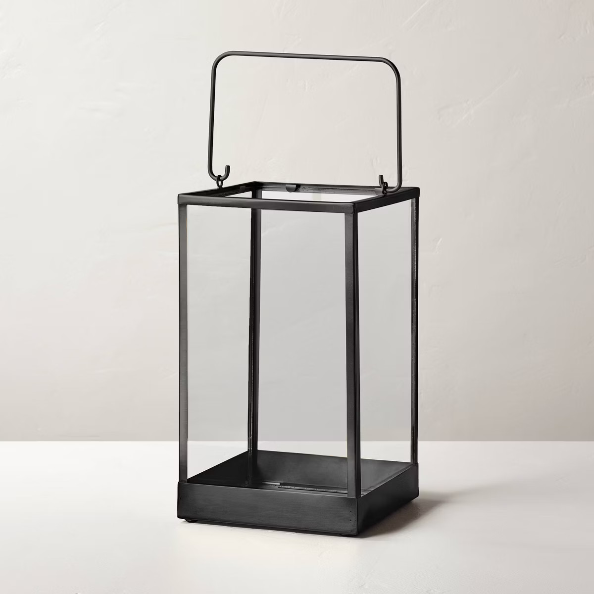 Square Metal & Glass Pillar Candle Lantern - Hearth & Hand™ with Magnolia | Target