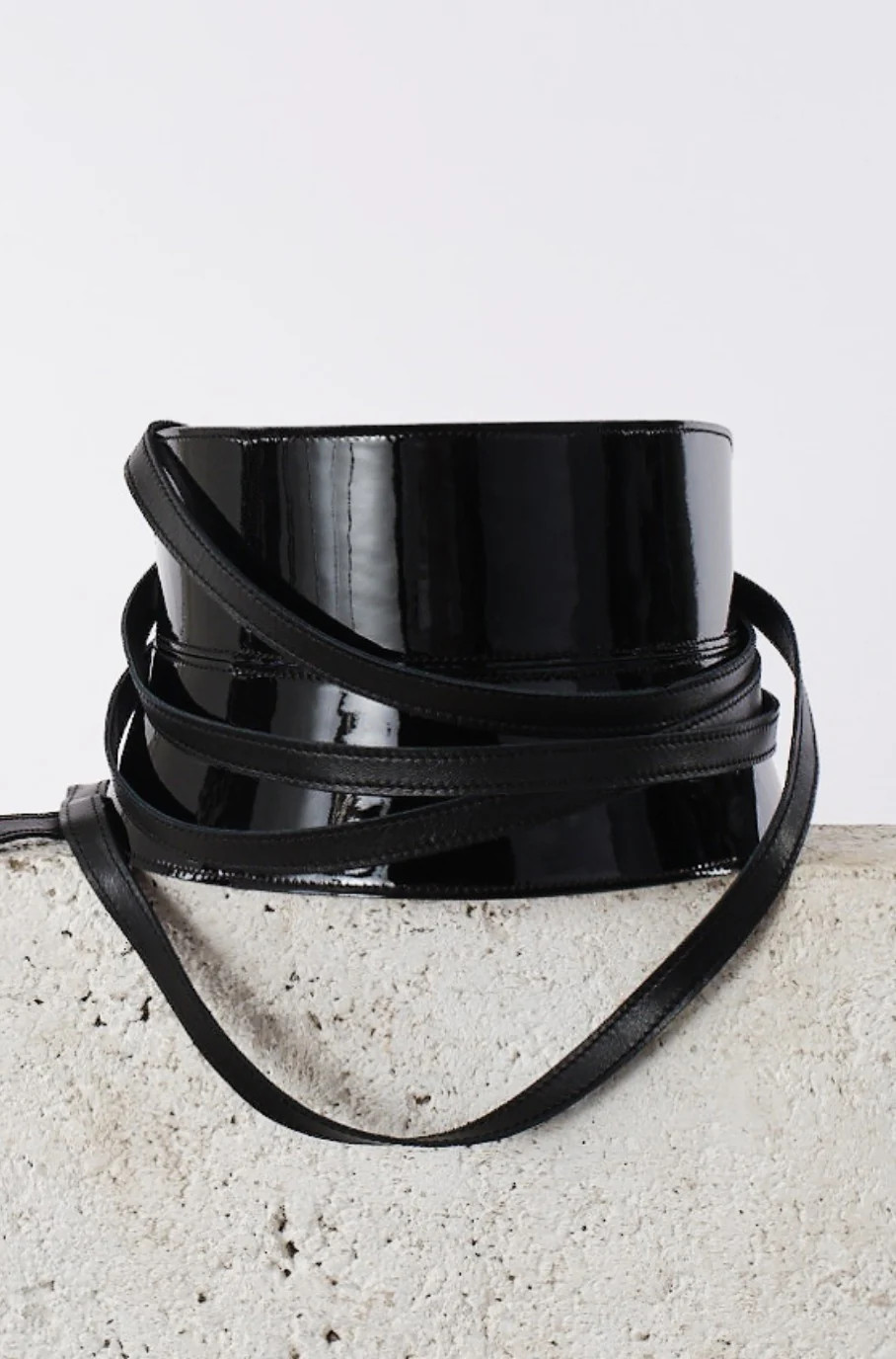 Corset Belt - Pitch Black Patent | PRITCH London