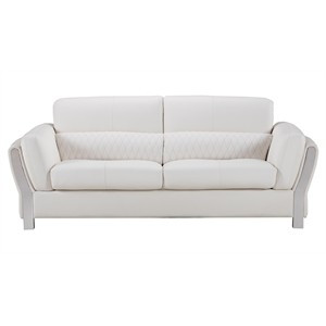 AE690 White Color With Microfiber Leather Sofa | Homesquare