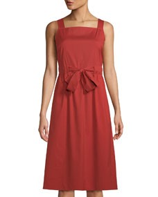 Lorelei Square-Neck Tie-Waist Midi Dress | Lastcall